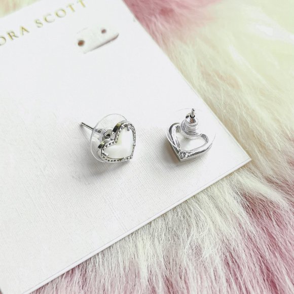 Silver Ari Ivory Mother-Of-Pearl Stud Earrings - Picture 3 of 3
